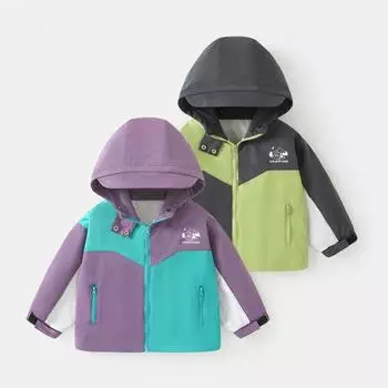 Весна и осень, новая детская повседневная универсальная куртка с капюшоном 73cm серый