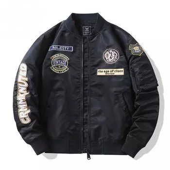 Весна и осень Новая куртка-бомбер Мужская вышитая бейсбольная куртка Куртка большого размера Куртка Tooling M