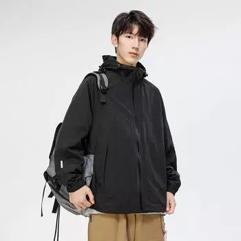 Весна и осень Новая куртка Мужская куртка с капюшоном Модная рабочая верхняя одежда Универсальная куртка Повседневная куртка для активного отдыха M