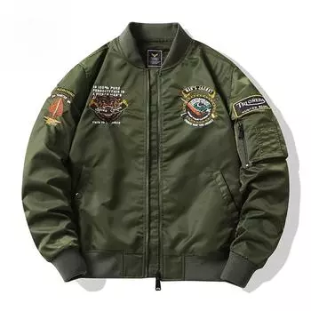 Весна и осень новая куртка ВВС мужская тяжелая промышленность вышитая бейсбольная форма куртка большого размера M
