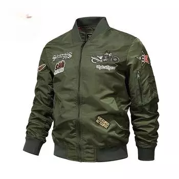 Весна и осень Новая куртка ВВС Мужская тяжелая промышленная вышитая бейсбольная куртка Куртка Рабочая куртка M