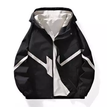 Весна и осень Новая модная повседневная куртка мужская модная брендовая молодежная свободная куртка с капюшоном мужская модная универсальная мужская одежда M