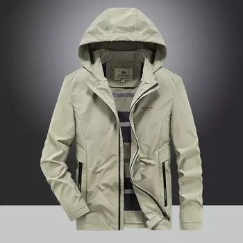 Весна и осень новая мужская деловая куртка весна и осень свободная повседневная молодежная быстросохнущая куртка с капюшоном L