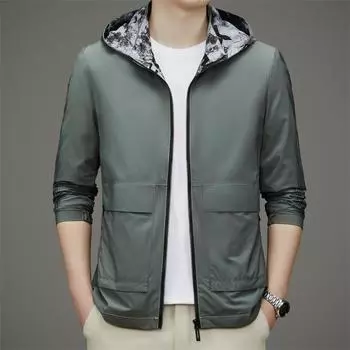 Весна и осень Новая мужская куртка Куртка Тренд Свободная повседневная куртка с капюшоном Модный тренд 170/M