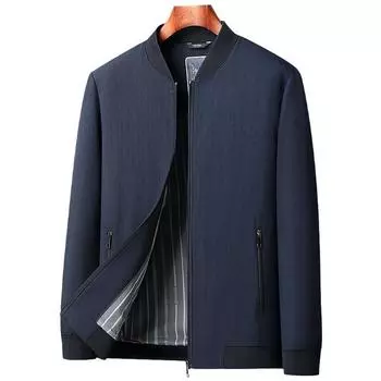 Весна и осень Новая мужская куртка с воротником-стойкой Повседневная куртка Деловая куртка для папы среднего возраста M