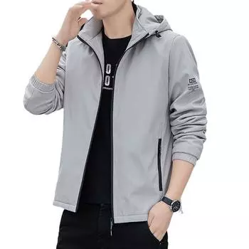 Весна и осень Новая мужская куртка со съемным капюшоном Осенняя повседневная молодежная куртка с капюшоном Рабочая мужская куртка Топы для мужчин M