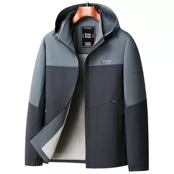 Весна и осень Новая мужская куртка со съемным капюшоном Мужская повседневная куртка Куртка для активного отдыха L