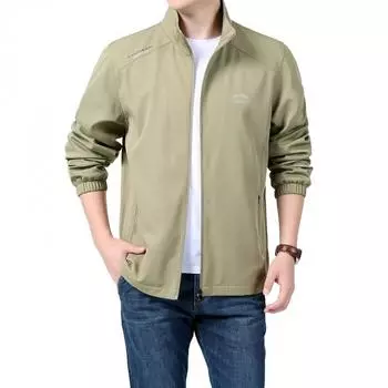 Весна и осень, новая мужская повседневная простая куртка для пап среднего возраста, деловая мужская одежда M серый