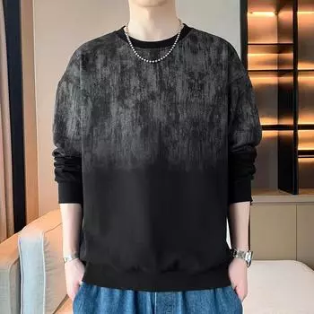 Весна и осень, новая мужская толстовка с капюшоном, повседневная зеленая красивая футболка с длинными рукавами, джемпер с капюшоном и круглым вырезом M