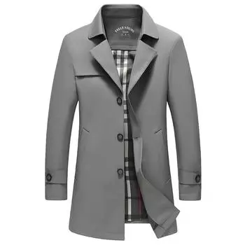 Весна и осень Новая мужская ветровка средней длины, ветровка без утюга, модная красивая мужская молодежная куртка с лацканами M