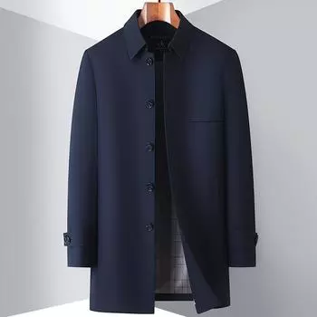 Весна и осень, новая мужская ветровка средней длины, модная, не требующая глажки, красивая ветровка, мужская куртка с лацканами M