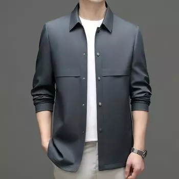Весна и осень Новая мужская ветровка средней длины, ветровка без утюга, модная красивая мужская молодежная куртка с лацканами M