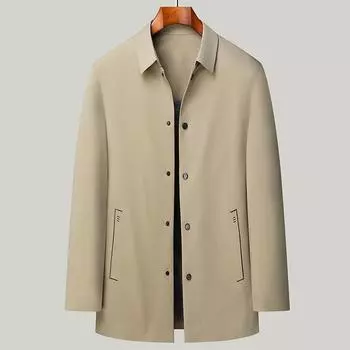 Весна и осень Новая мужская ветровка средней длины Не требующая глажки ветровка Модная красивая мужская молодежная куртка с лацканами M