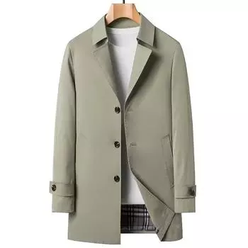 Весна и осень Новая мужская ветровка средней длины, ветровка без утюга, модная красивая мужская куртка с лацканами M