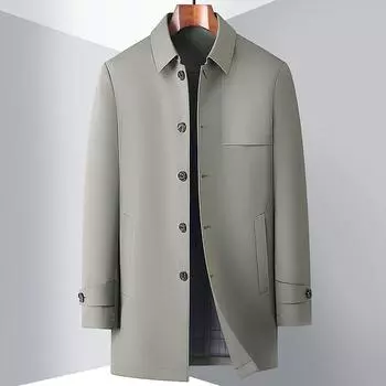 Весна и осень, новая мужская ветровка средней длины, модная, не требующая глажки, красивая ветровка, мужская куртка с лацканами M