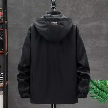 Весна и осень Новая популярная куртка мужская повседневная толстая тренчкот с капюшоном Простое повседневное свободное пальто M синий