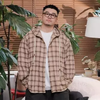 Весна и осень, новая рубашка Bsapa в японском стиле с капюшоном в ретро-стиле, мужская свободная модная рубашка-пальто для пар M хаки