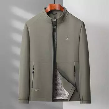 Весна и осень Новая тонкая куртка мужская куртка с воротником-стойкой мужская куртка для отдыха на открытом воздухе для людей среднего возраста L