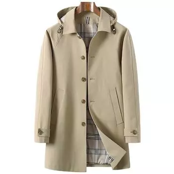 Весна и осень Новая ветровка большого размера для мужчин, ветровка средней длины с капюшоном, модная тонкая красивая мужская куртка M