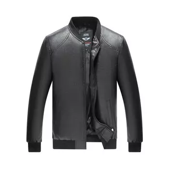 Весна и осень новое кожаное мужское пальто трехмерное тиснение Senior Sense Baseball Clothing Trend Leather Jacket 52 (105-60 kg)