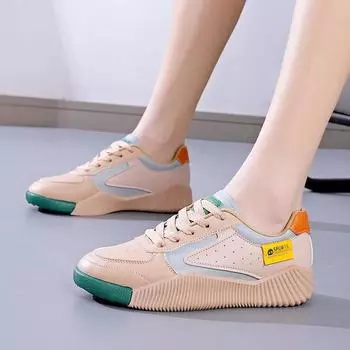 Весна и осень Новые белые туфли в корейском стиле для студенток Спортивная и повседневная обувь Универсальная модная женская обувь 35