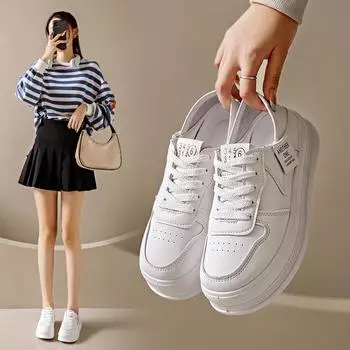 Весна и осень Новые белые туфли Женская обувь Универсальные кроссовки Спортивные белые туфли Повседневная обувь Ins Fashion 35 белый