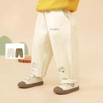 Весна и осень Новые детские повседневные универсальные брюки 73cm коричневый