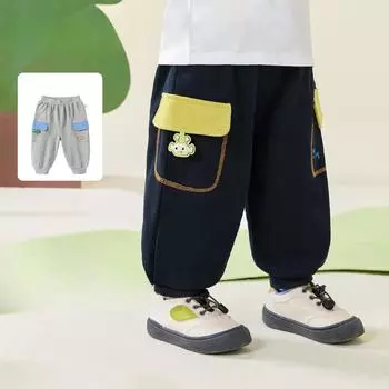 Весна и осень Новые детские свободные универсальные повседневные спортивные брюки 73cm тёмно-синий