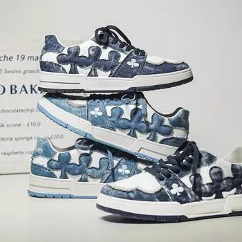 Весна и осень Новые джинсовые универсальные легкие персонализированные кроссовки для сноуборда Повседневная мода Спорт на открытом воздухе 2024 Новая мужская обувь 39 baby голубой