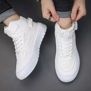 Весна и осень Новые классические мужские туфли Модные спортивные туфли на толстой подошве Молодежные высокие повседневные туфли для скейтбординга Кроссовки 39 чёрный