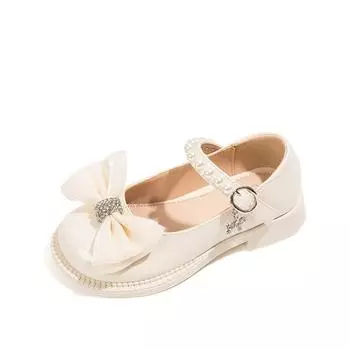 Весна и осень Новые кожаные туфли для девочек Мягкая подошва Нескользящая средняя детская обувь для показа стеклянных туфель для маленьких девочек Туфли принцессы 26