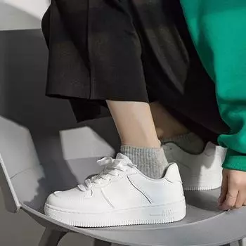 Весна и осень Новые маленькие белые туфли женские ВВС Нет. 1 Кроссовки для студентов, модные кроссовки на шнуровке, доставка в реальном времени 35 белый