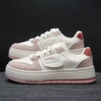 Весна и осень новые маленькие белые туфли на платформе с юбкой 2024 года повседневный нишевый дизайн модные универсальные туфли для досок женская обувь 35