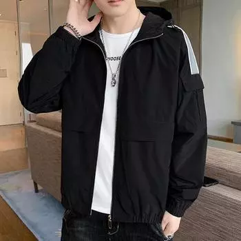 Весна и осень, новые модные брендовые рабочие куртки, мужские универсальные модные повседневные куртки с капюшоном в корейском стиле для мужчин больших размеров M