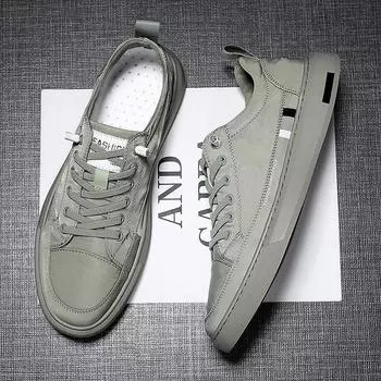 Весна и осень, новые модные парусиновые туфли, повседневные туфли с одной педалью, корейская версия, простые однотонные туфли для мужчин 8366 39