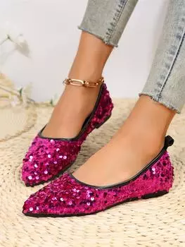 Весна и осень Новые модные удобные и повседневные женские туфли с неглубоким носком и плоской подошвой, износостойкие 36