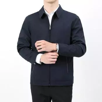Весна и осень Новые мужские куртки для людей среднего и пожилого возраста Модные повседневные мужские куртки и топы с лацканами Трендовые M