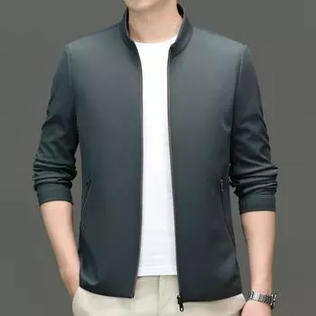 Весна и осень Новые мужские куртки Повседневные с лацканами для мужчин среднего возраста Деловые топы Тонкие свободные куртки для пап 170