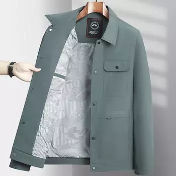 Весна и осень Новые мужские модные повседневные куртки с лацканами Мужская молодежная рабочая одежда Куртка Топы M