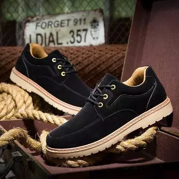 Весна и осень новые мужские низкие британские модные туфли модная повседневная обувь замшевые туфли деловые мужские туфли 39 синий