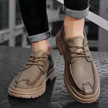 Весна и осень новые мужские низкие туфли на шнуровке для спорта на открытом воздухе и отдыха модные туфли с круглым носком для молодежи 38