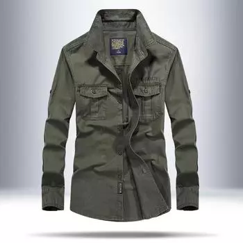 Весна и осень Новые мужские повседневные стираные рубашки мужские рубашки мужские комбинезоны мужские S