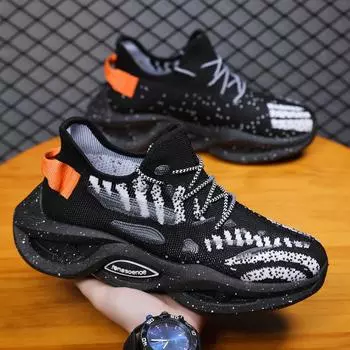 Весна и осень Новые мужские туфли Flying Weaving Одиночные туфли Повседневная обувь Кроссовки Спортивная обувь Повседневная универсальная модная обувь 40