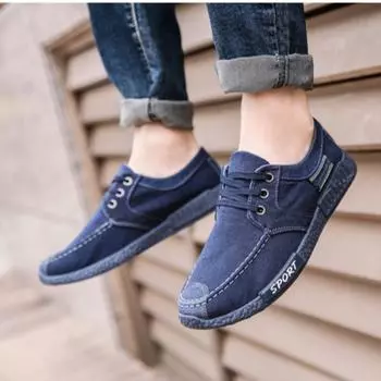 Весна и осень Новые парусиновые туфли Мужские дышащие и пахучие тканевые туфли Универсальные легкие повседневные туфли для сноуборда 39 чёрный