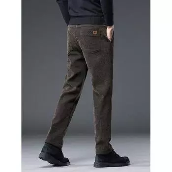 Весна и осень новые повседневные брюки из синели для мужчин деловые свободные прямые модные универсальные длинные брюки из матового нейлона 28