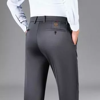 Весна и осень Новые повседневные брюки Мужские повседневные брюки Деловые брюки Прямые свободные толстые мужские брюки 29 темно-синий