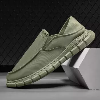 Весна и осень Новые повседневные простые рабочие туфли на плоской подошве, дышащие однотонные мужские туфли 39 чёрный