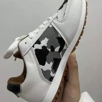 Весна и осень, новые повседневные туфли большого размера с леопардовым принтом, женские спортивные туфли на плоской подошве со шнуровкой 35 цветной печати леопарда