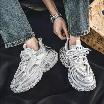 Весна и осень, новые спортивные повседневные туфли с толстой подошвой, модная обувь для подростков с сетчатой дышащей подошвой 39