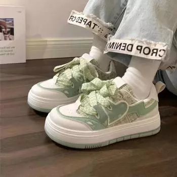 Весна и осень Новые толстые подошвы универсальные студенческие спортивные маленькие белые туфли Tide 35 розовый